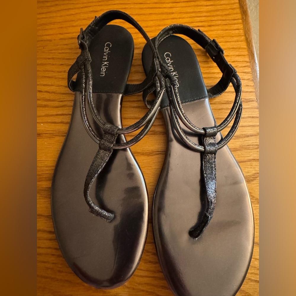Calvin Klein Shimmering Black Sandals